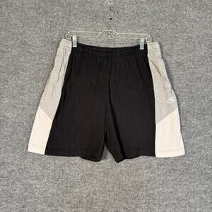 Nike Shorts Mens XL Gray Black Fleece Sweatshorts Swoosh Casual Drawstring Flaw